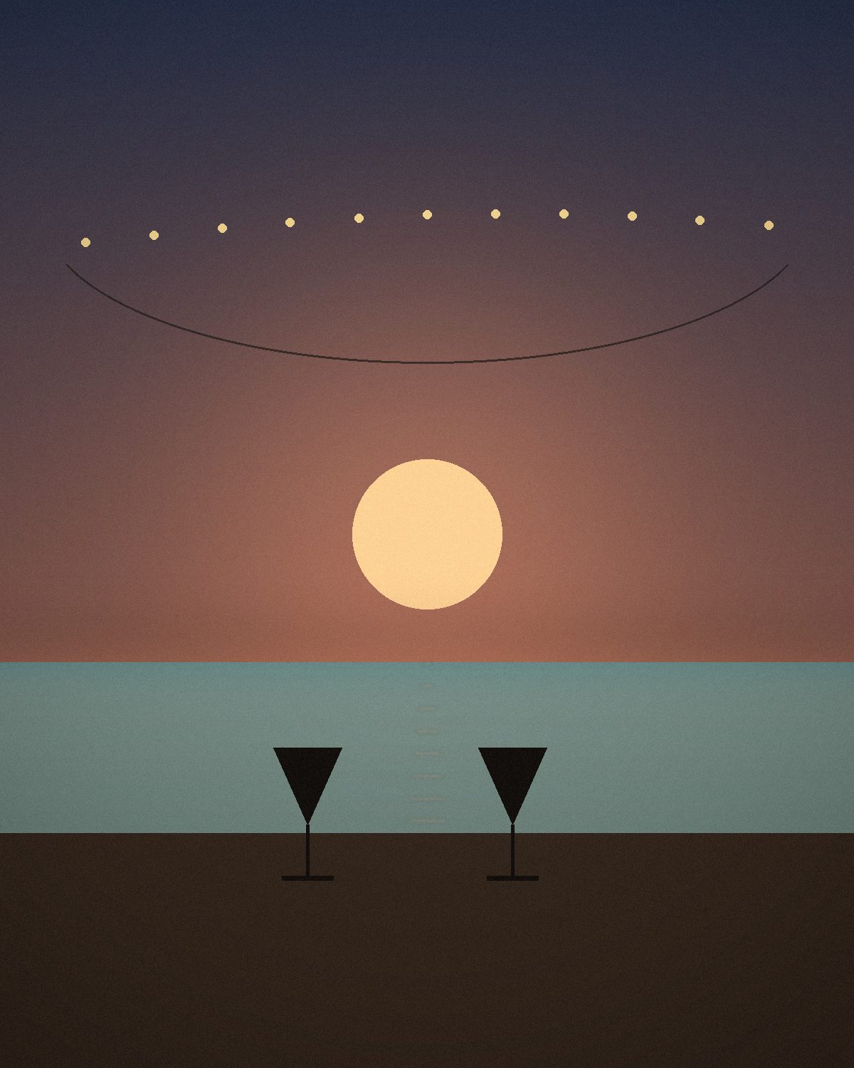 Rooftop bar at dusk